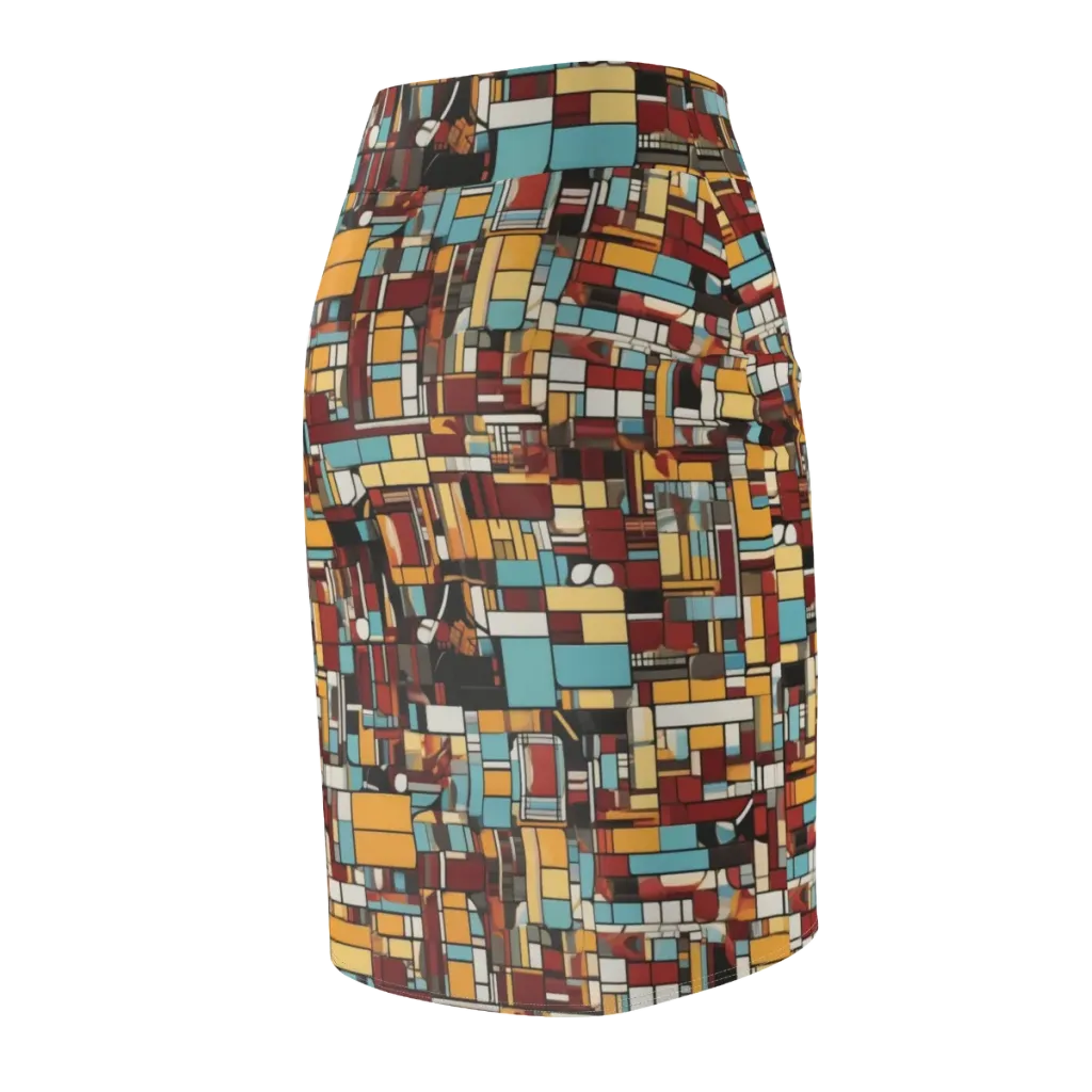 Chromatic City on Pencil Skirt — Back Side