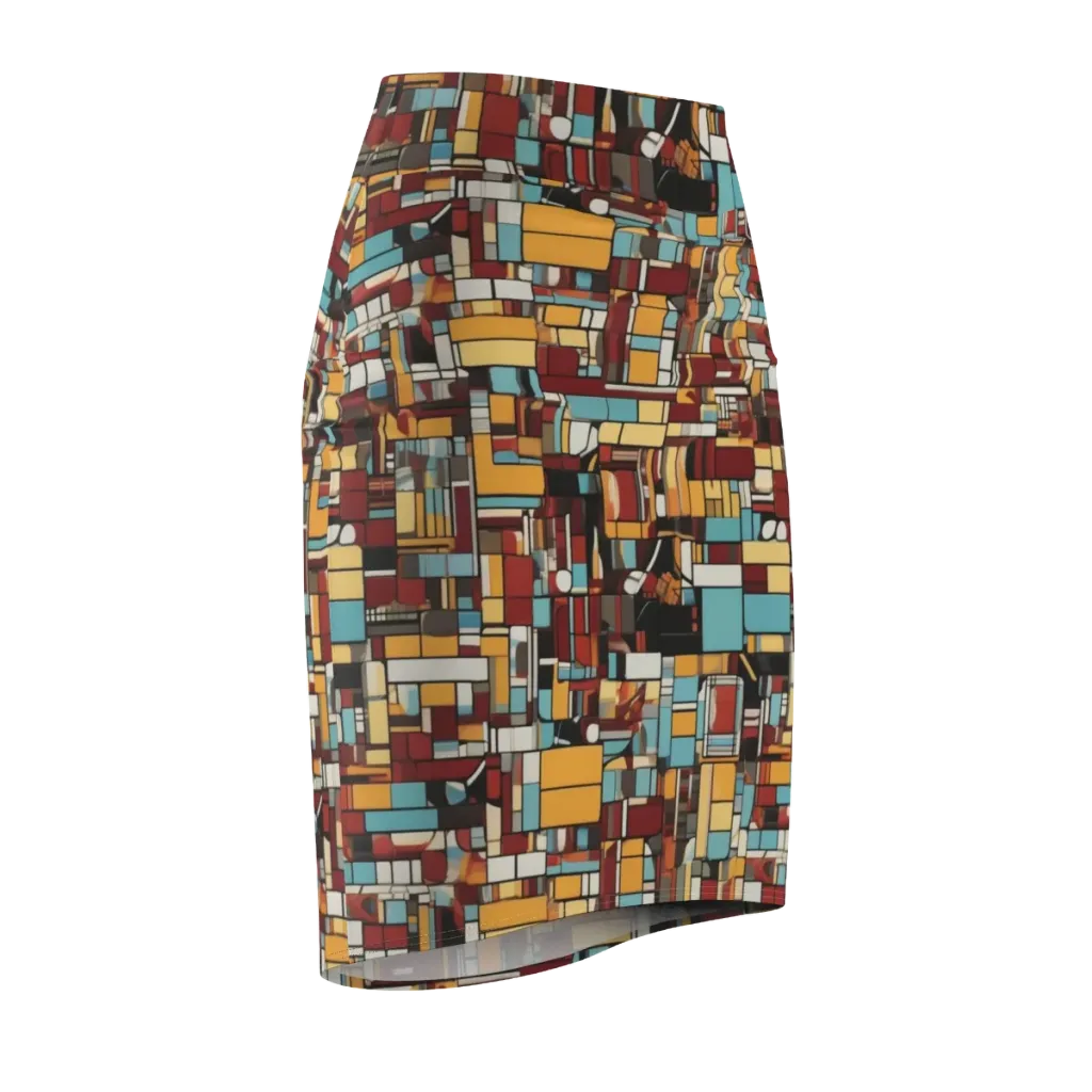 Chromatic City on Pencil Skirt — Front Side