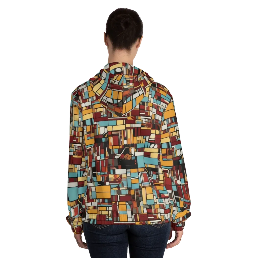 Chromatic City on Women's Full-Zip Hoodie — Back On Person