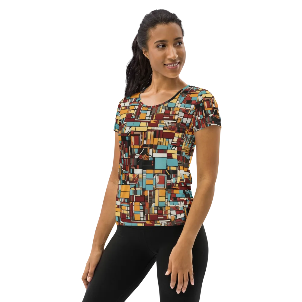 Chromatic City on Women's Athletic T-Shirt — Left