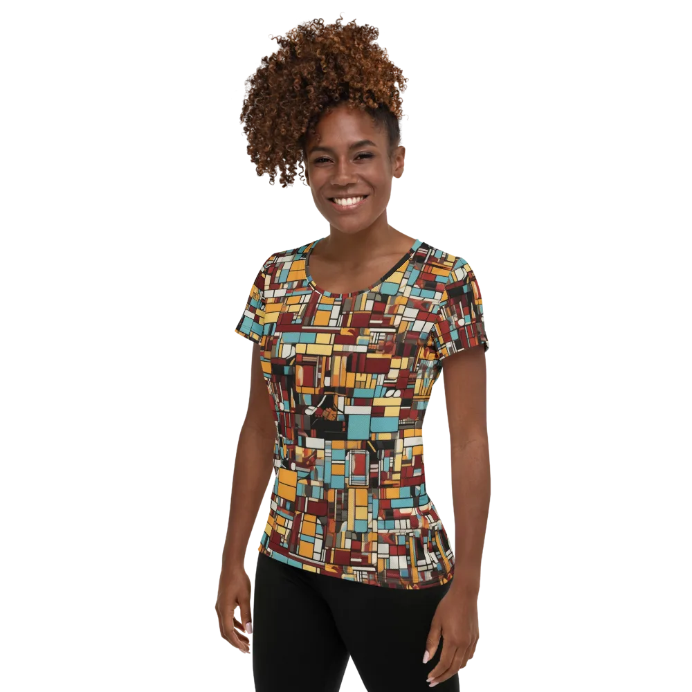 Chromatic City on Women's Athletic T-Shirt — Left