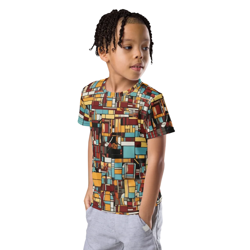 Chromatic City on Kids Crew Neck T-Shirt — Left Front