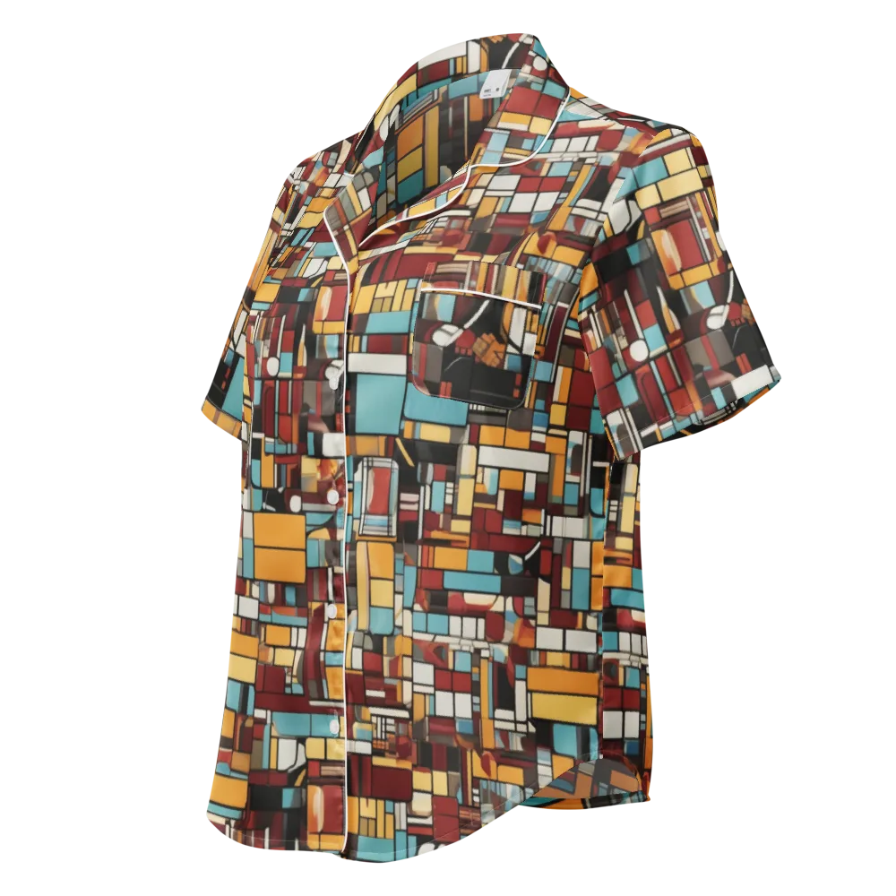Chromatic City on Women's Short Sleeve Pajama Top — Left Front