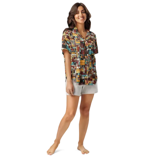Chromatic City on a Women's Short Sleeve Pajama Top