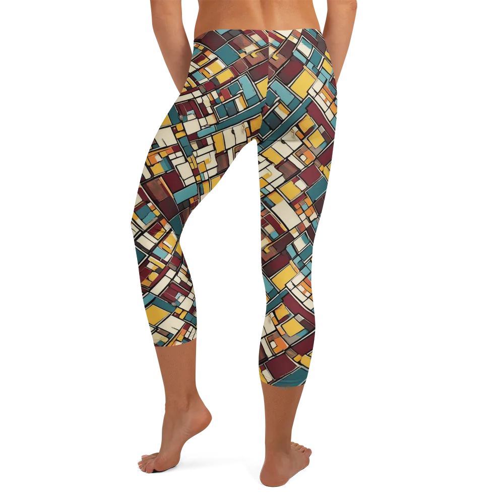 Copper Grid on Capri Leggings — Back