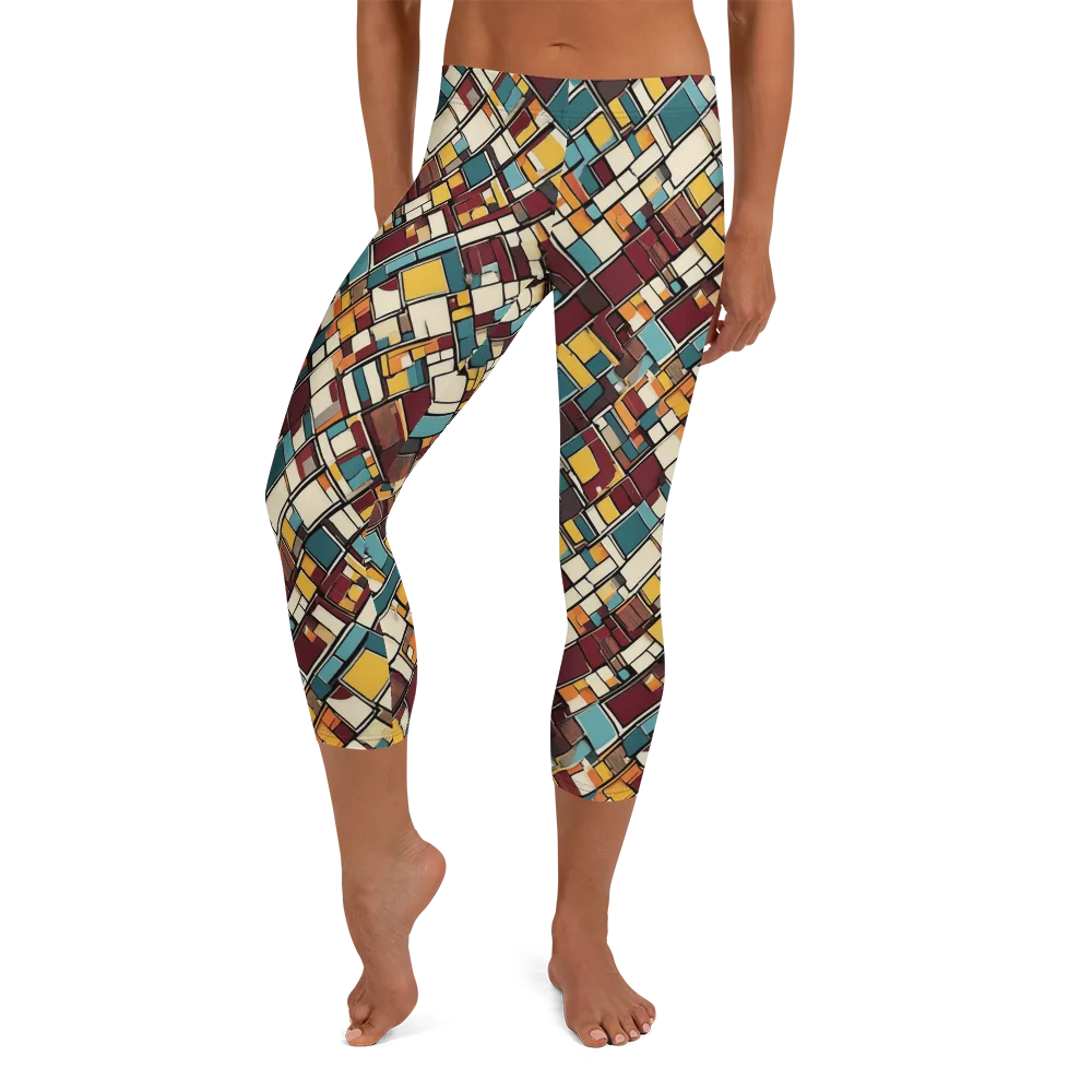 Copper Grid on Capri Leggings — Front