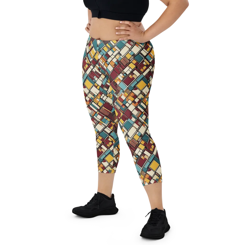 Copper Grid on Capri Leggings — Front