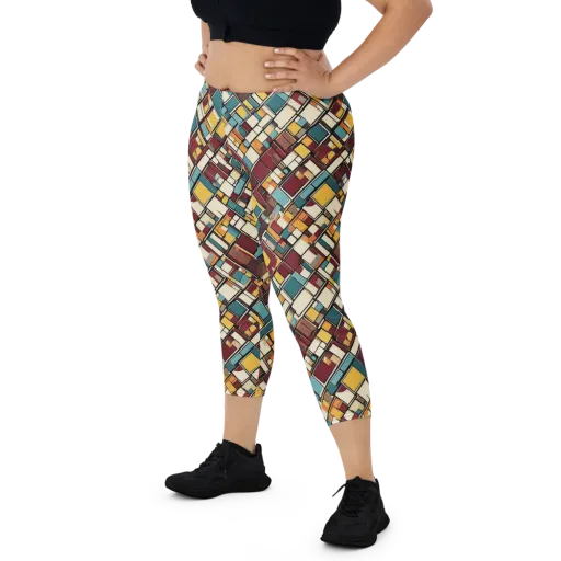Copper Grid on a Capri Leggings