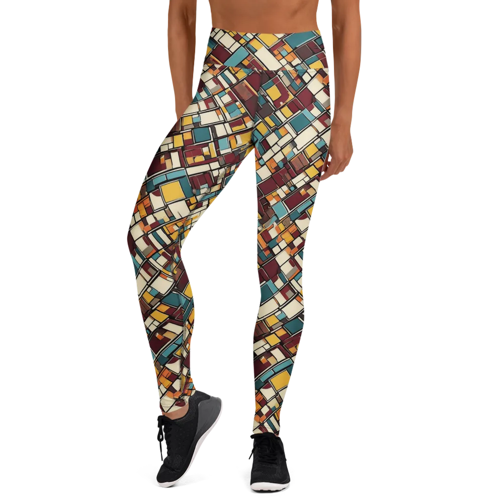 Copper Grid on Yoga Leggings — Front