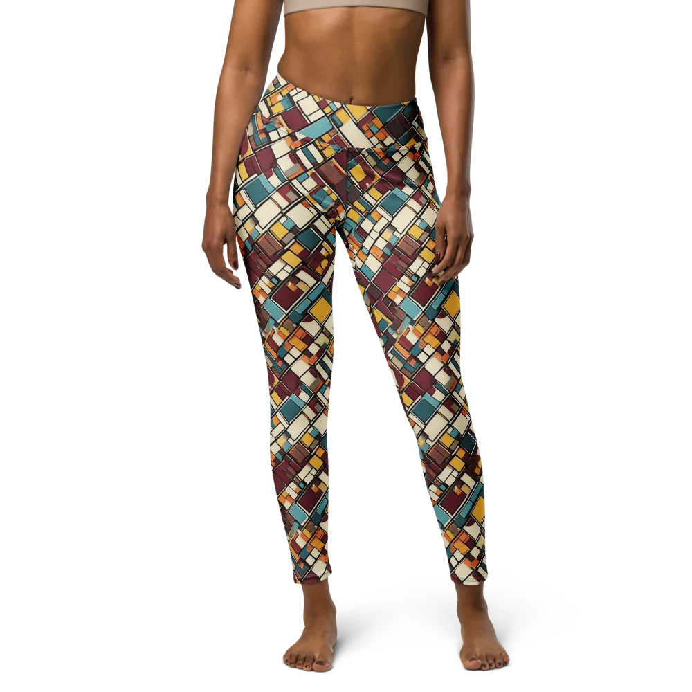 Copper Grid on Yoga Leggings — Front