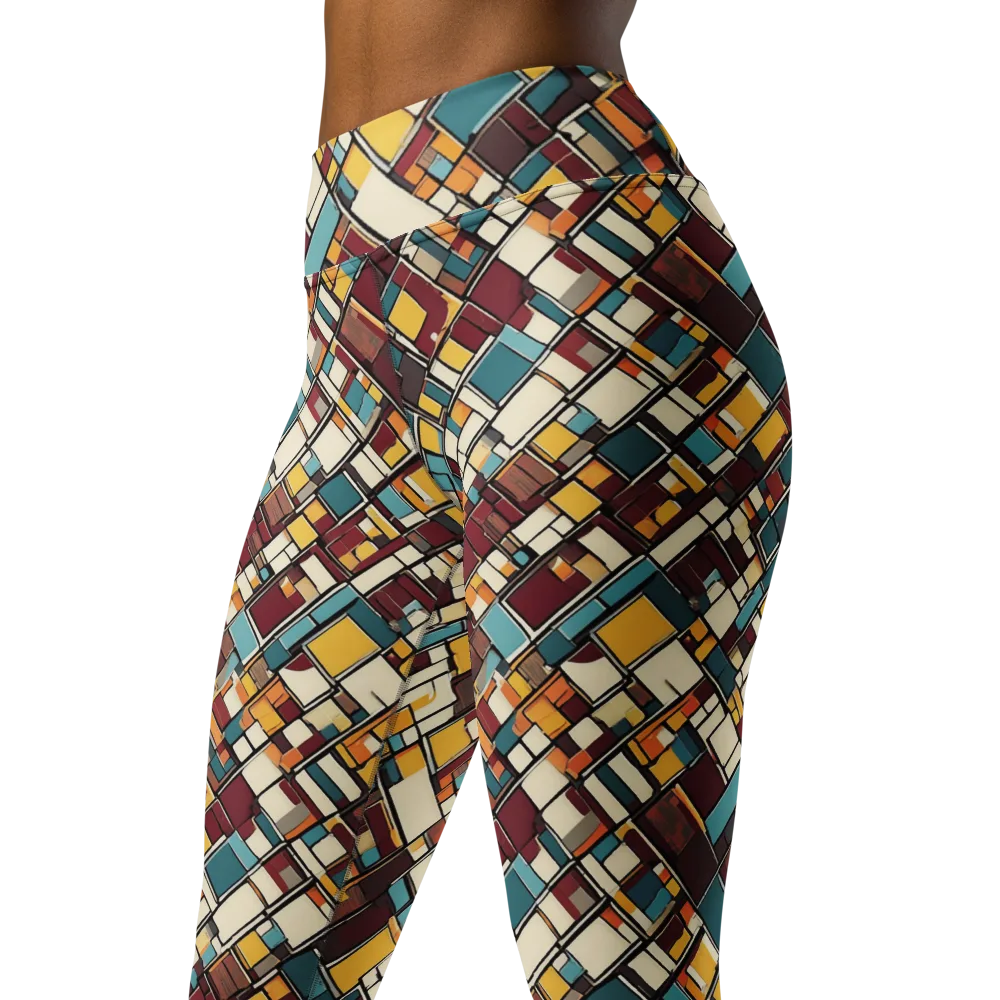 Copper Grid on Yoga Leggings — Left Front