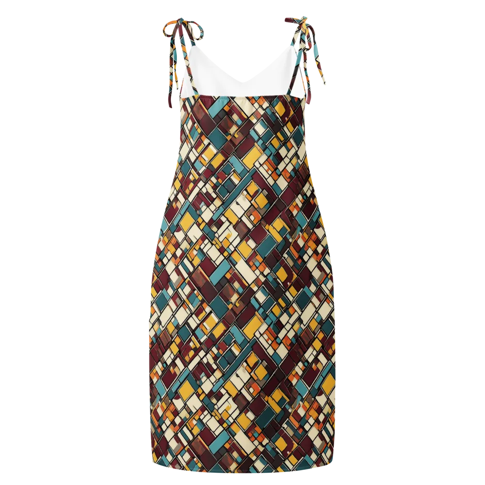 Copper Grid on Slip Dress — Back