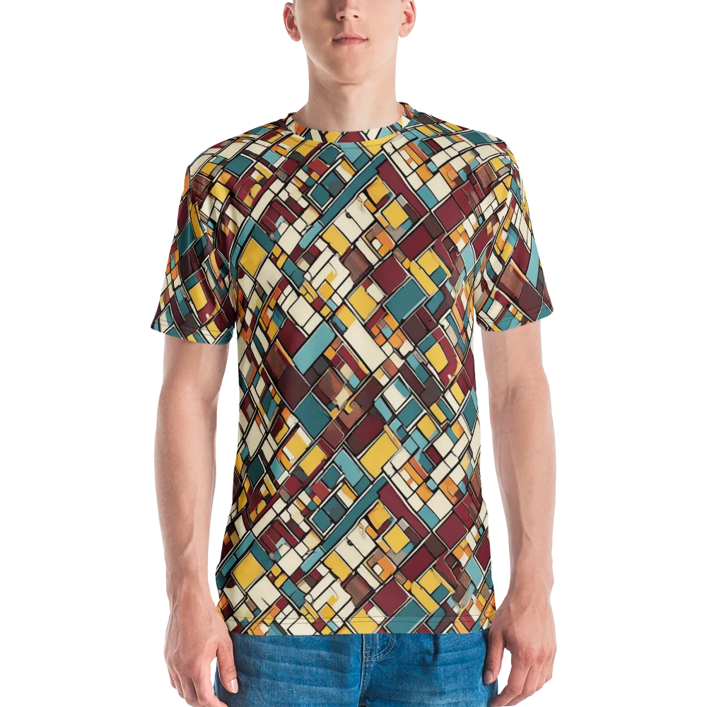 Copper Grid on Men's Crew Neck T-Shirt — Front