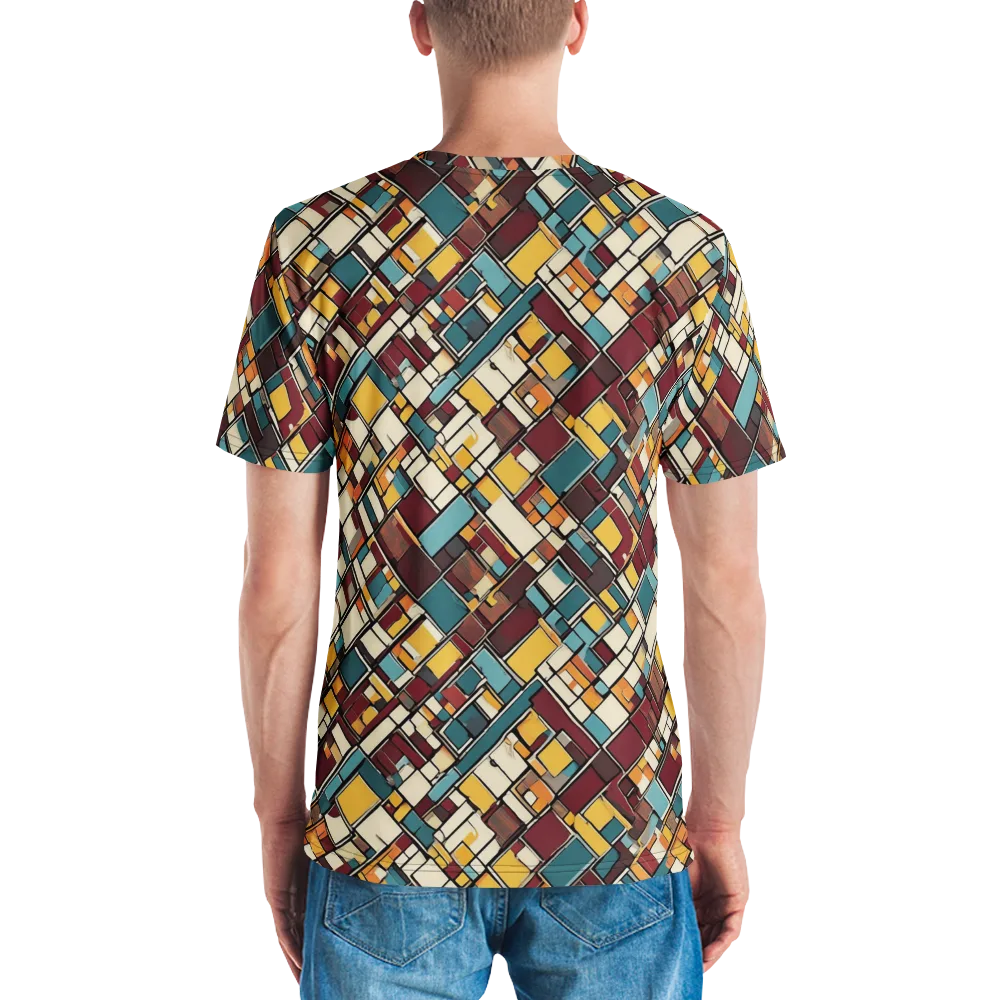 Copper Grid on Men's Crew Neck T-Shirt — Back
