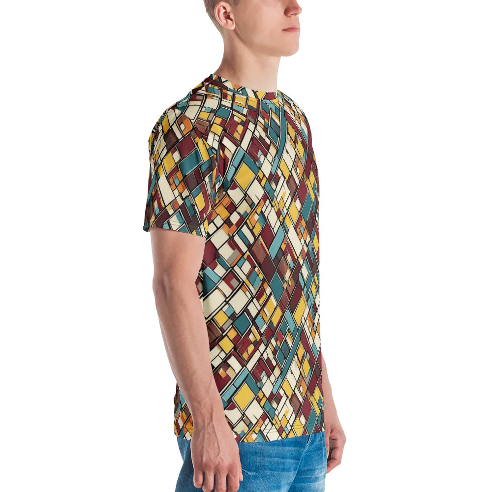 Copper Grid on Men's Crew Neck T-Shirt — Right
