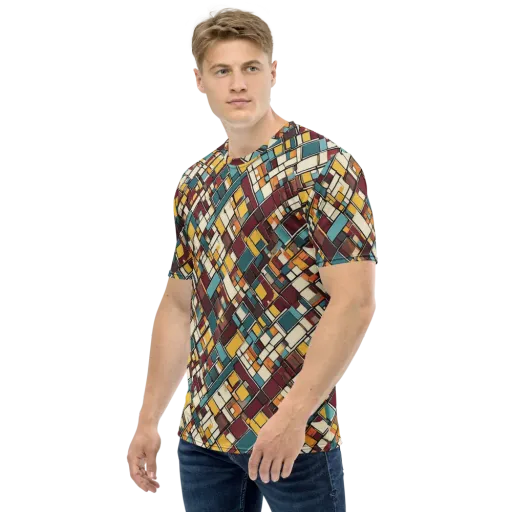 Copper Grid on a Men's Crew Neck T-Shirt