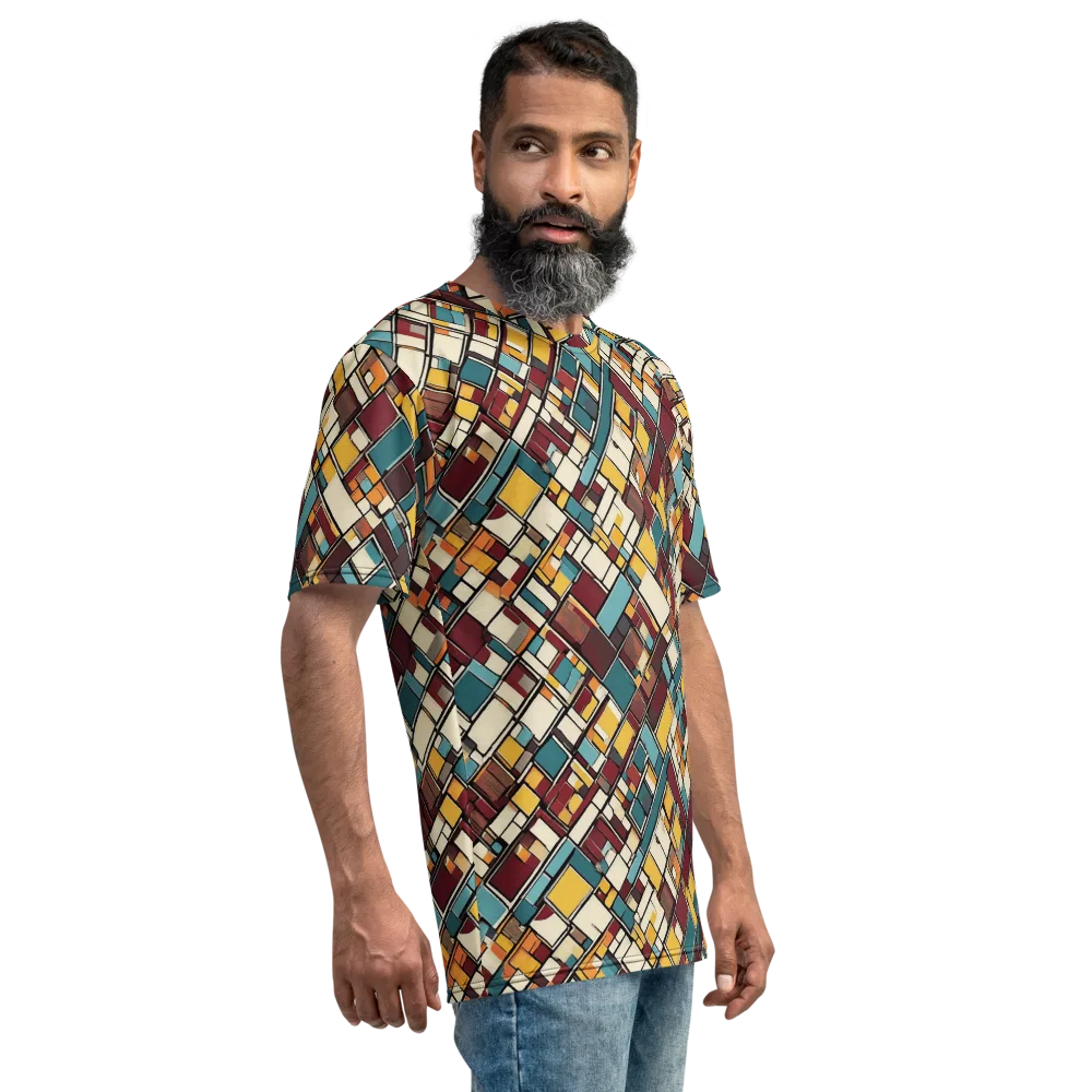 Copper Grid on Men's Crew Neck T-Shirt — Right