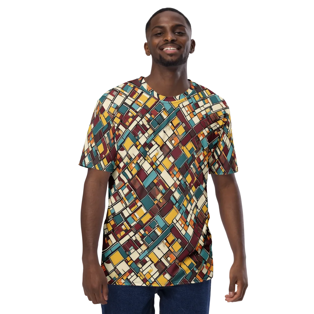 Copper Grid on Men's Crew Neck T-Shirt — Front