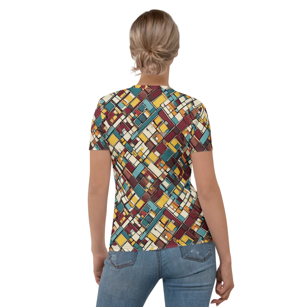 Copper Grid on Women's Crew Neck T-Shirt — Back
