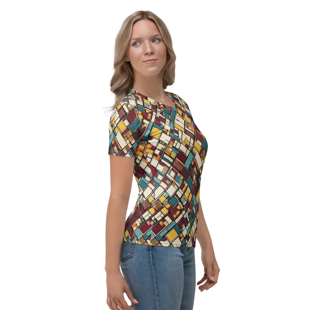 Copper Grid on Women's Crew Neck T-Shirt — Right
