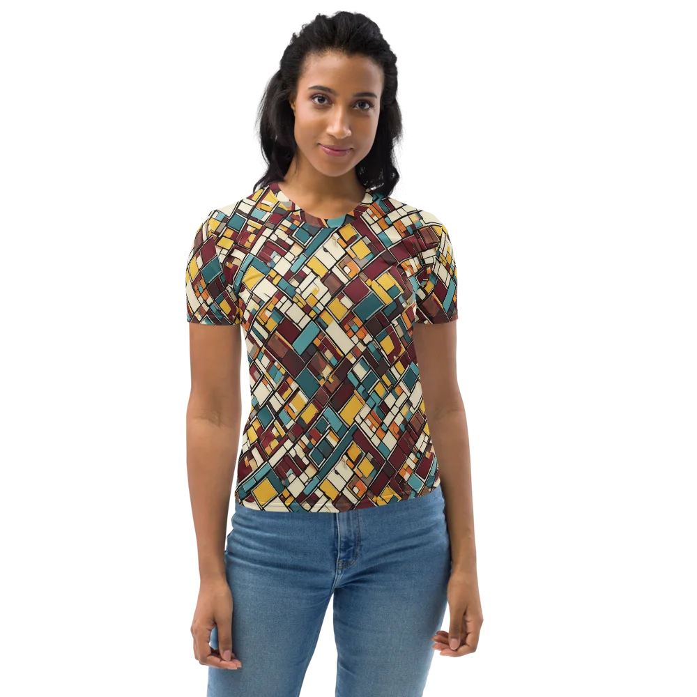 Copper Grid on Women's Crew Neck T-Shirt — Front