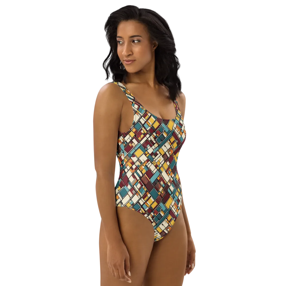 Copper Grid on One-Piece Swimsuit — Right