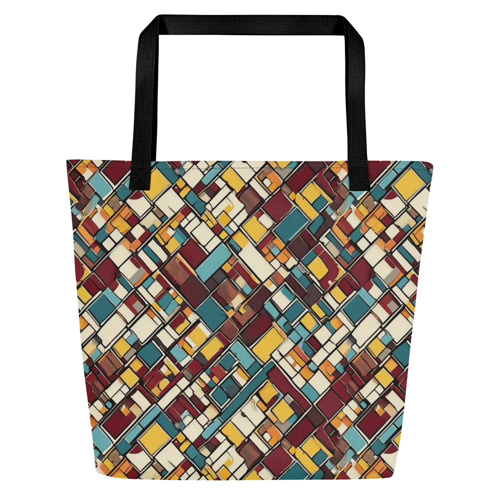 Copper Grid on Large Tote Bag W/ Pocket — Front