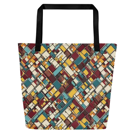 Copper Grid on a Large Tote Bag W/ Pocket