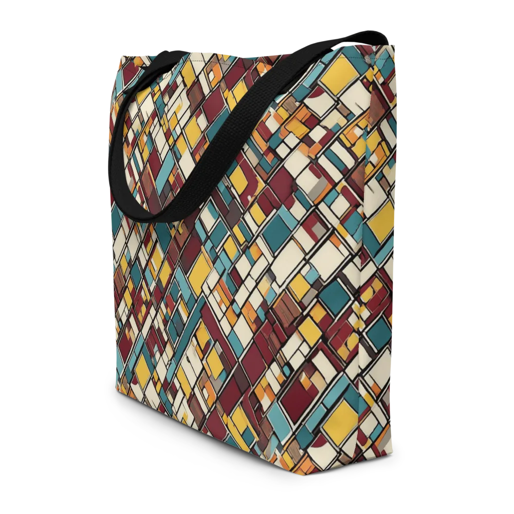 Copper Grid on Large Tote Bag W/ Pocket — Front