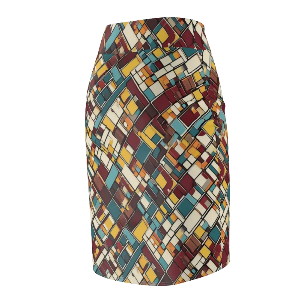 Copper Grid on Pencil Skirt — Back Side