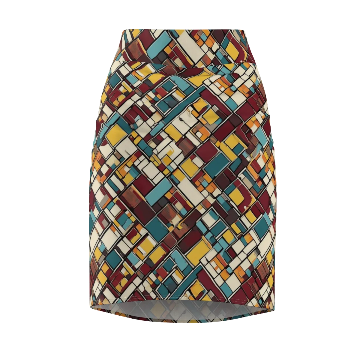 Copper Grid on Pencil Skirt — Front