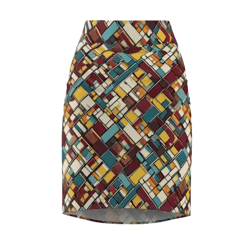 Copper Grid on a Pencil Skirt