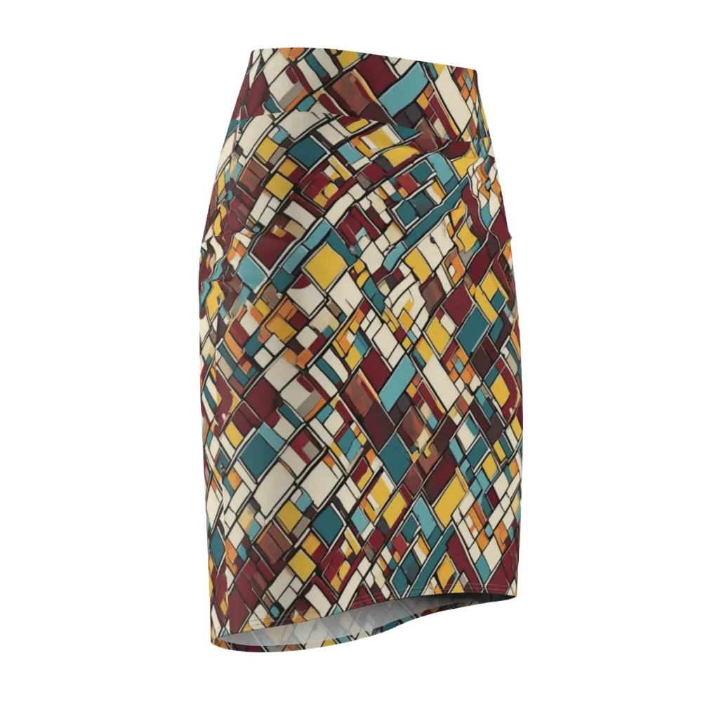 Copper Grid on Pencil Skirt — Front Side