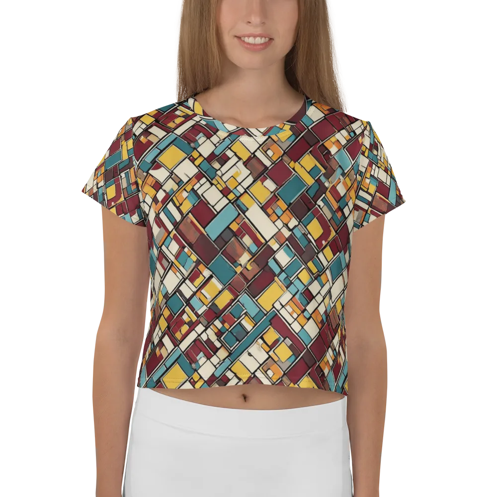 Copper Grid on Crop Tee — Front