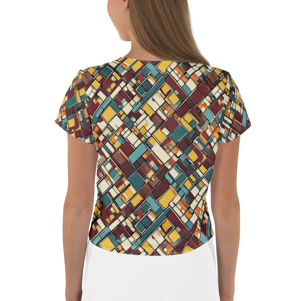 Copper Grid on Crop Tee — Back