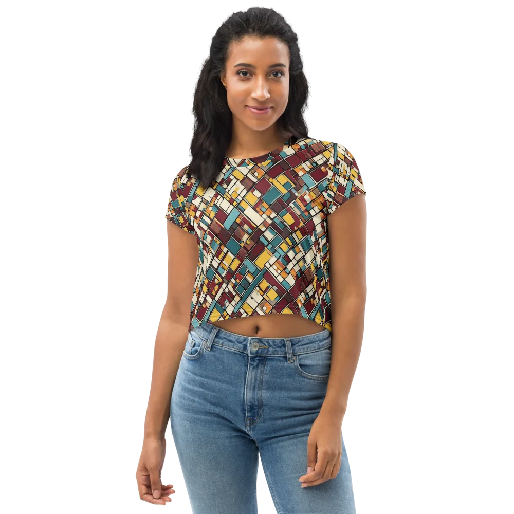 Copper Grid on Crop Tee — Front