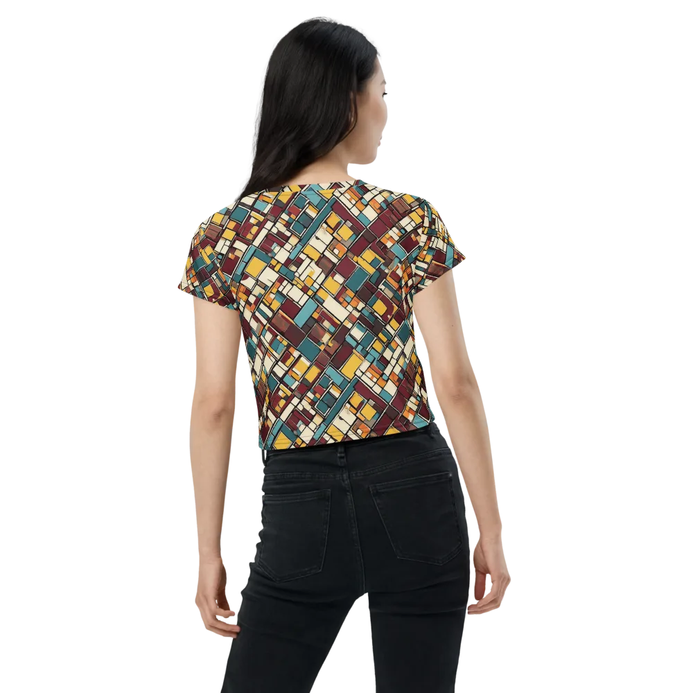 Copper Grid on Crop Tee — Back