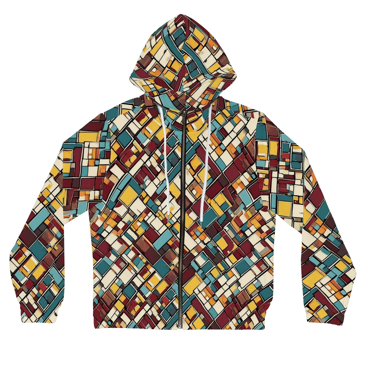 Copper Grid on Women's Full-Zip Hoodie — Front