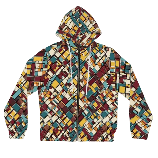 Copper Grid on a Women's Full-Zip Hoodie