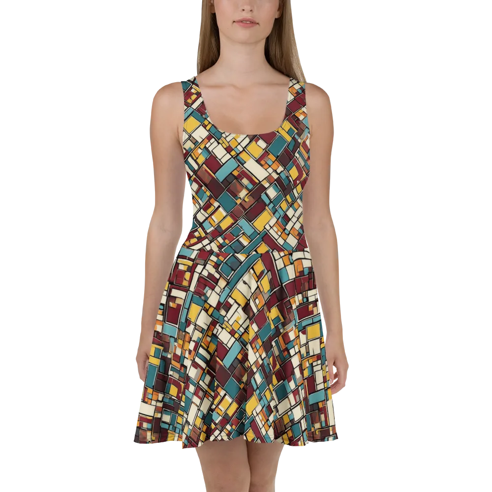 Copper Grid on Skater Dress — Front