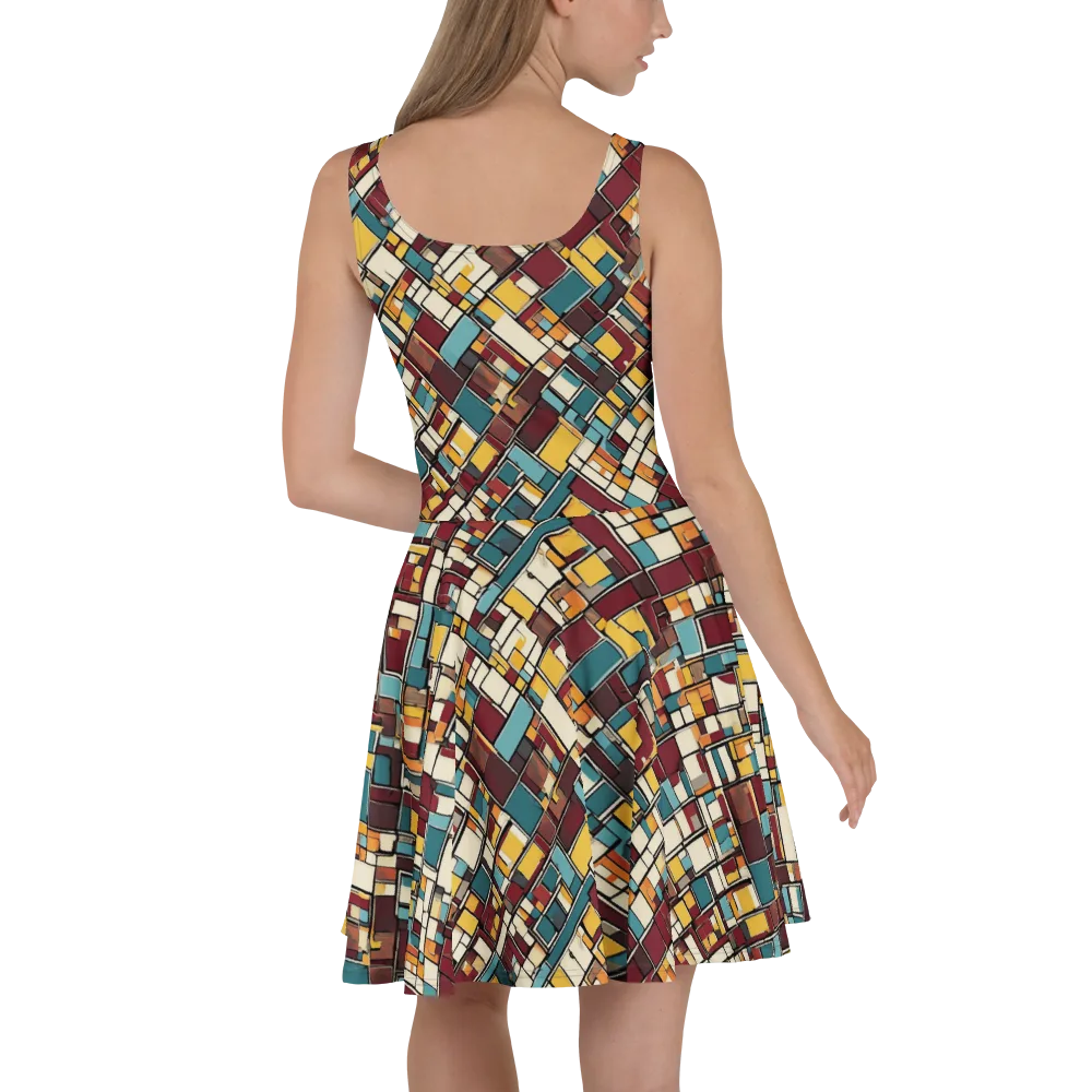 Copper Grid on Skater Dress — Back