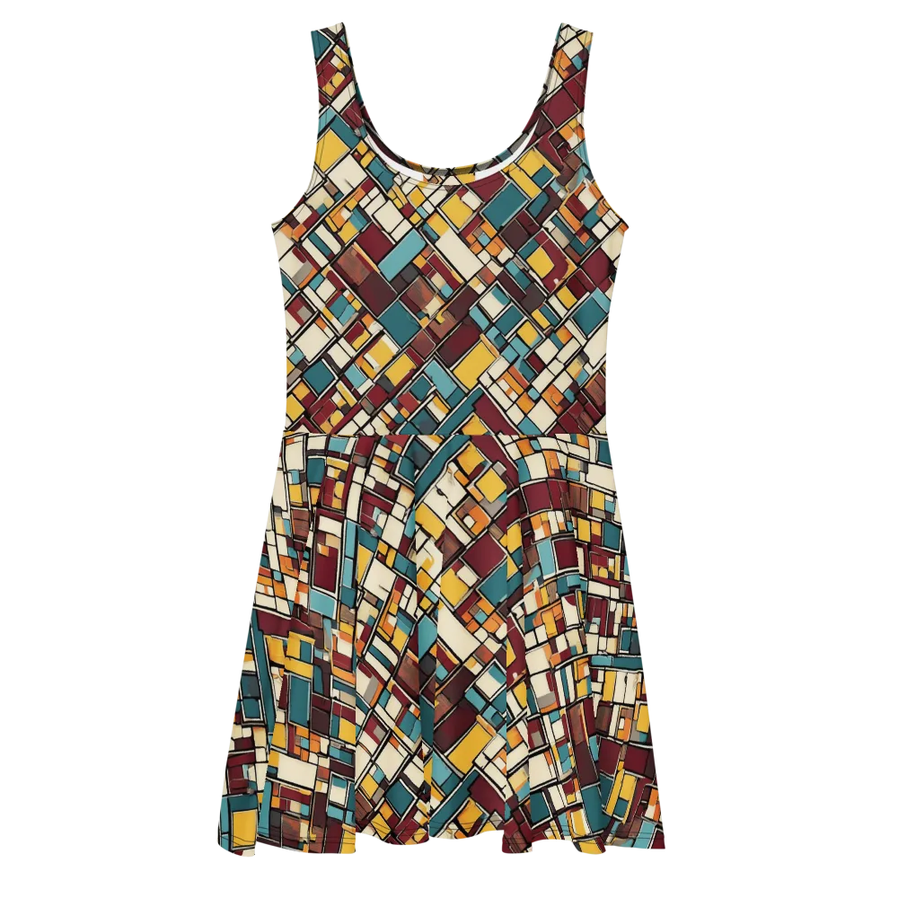 Copper Grid on Skater Dress — Front