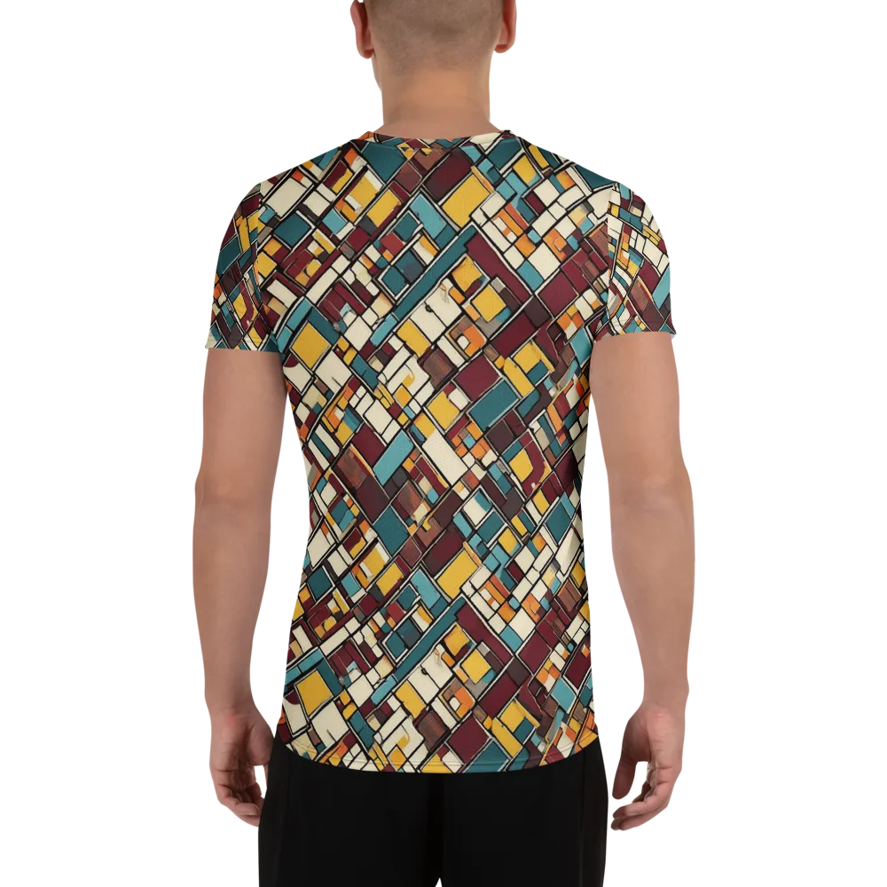 Copper Grid on Men's Athletic T-Shirt — Back