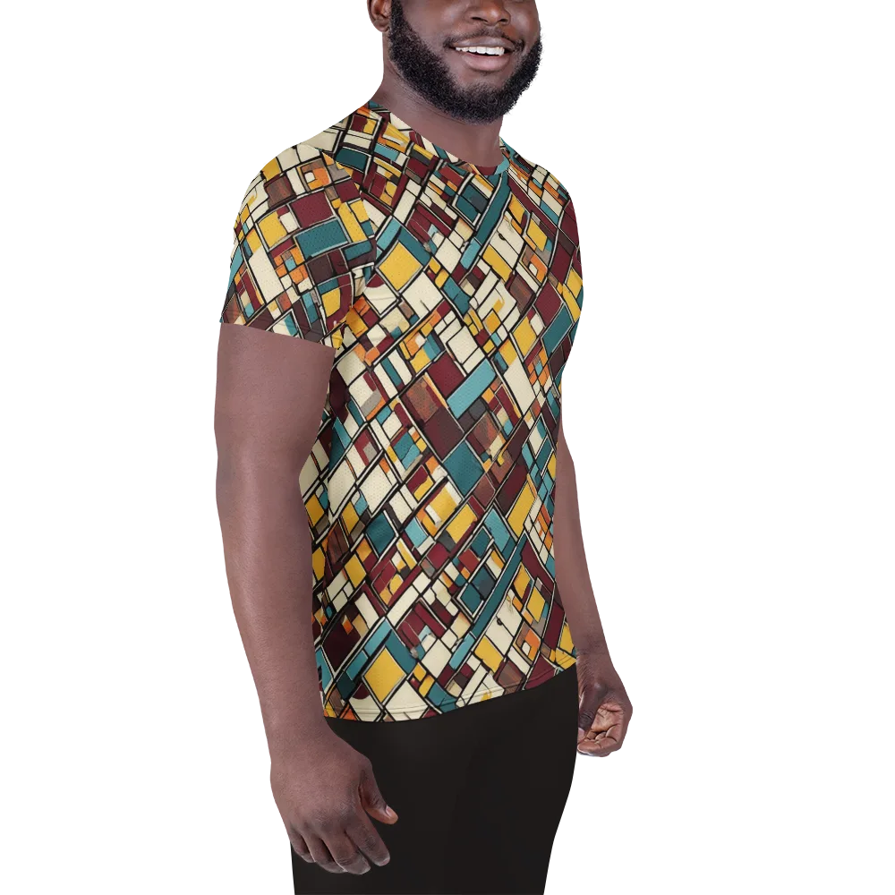 Copper Grid on Men's Athletic T-Shirt — Right
