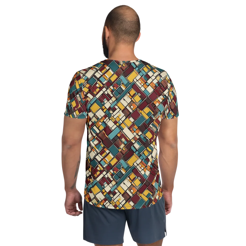 Copper Grid on Men's Athletic T-Shirt — Back