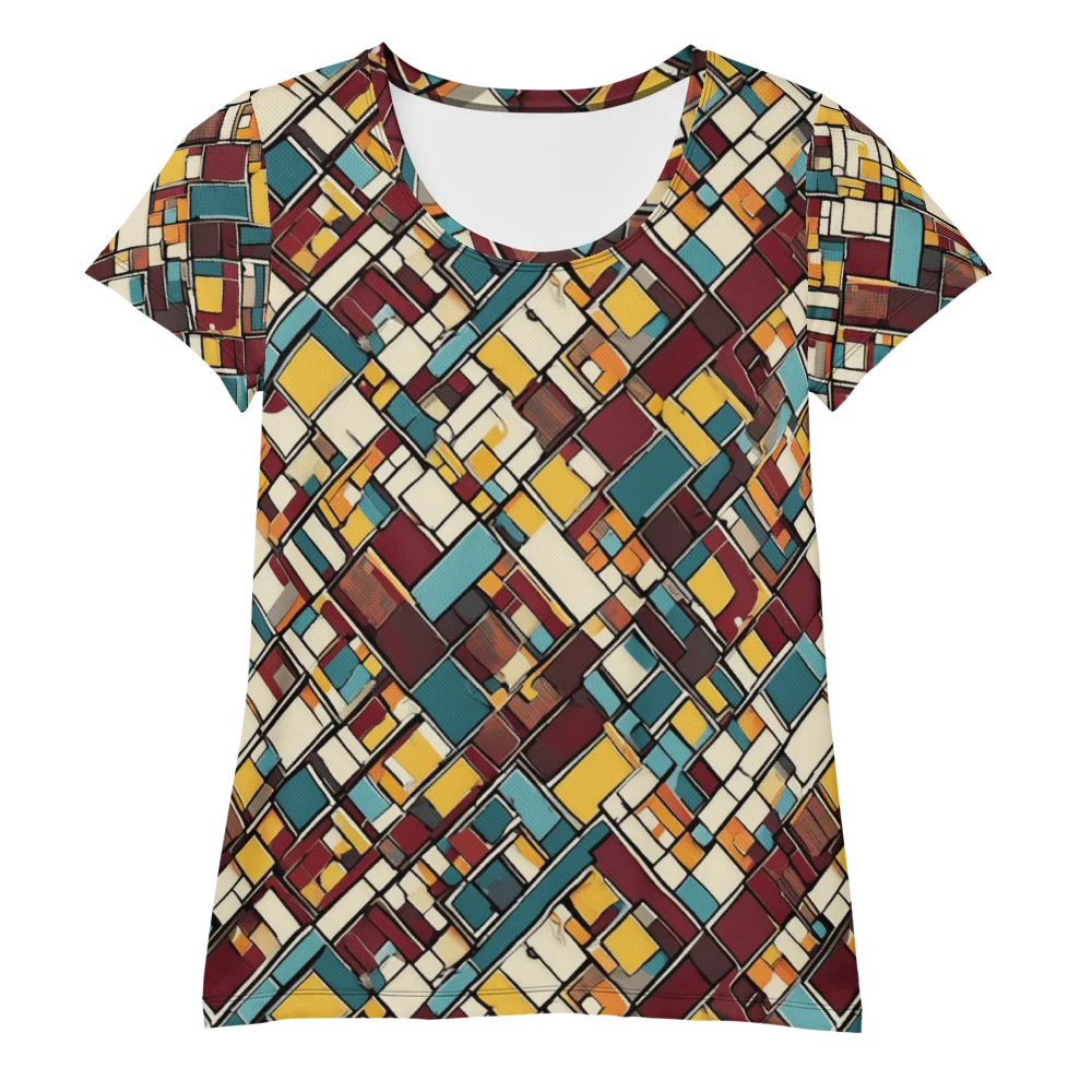 Copper Grid on Women's Athletic T-Shirt — Front