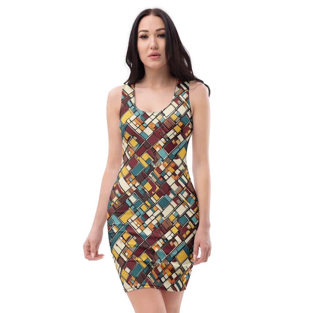 Copper Grid on Bodycon Dress — Front