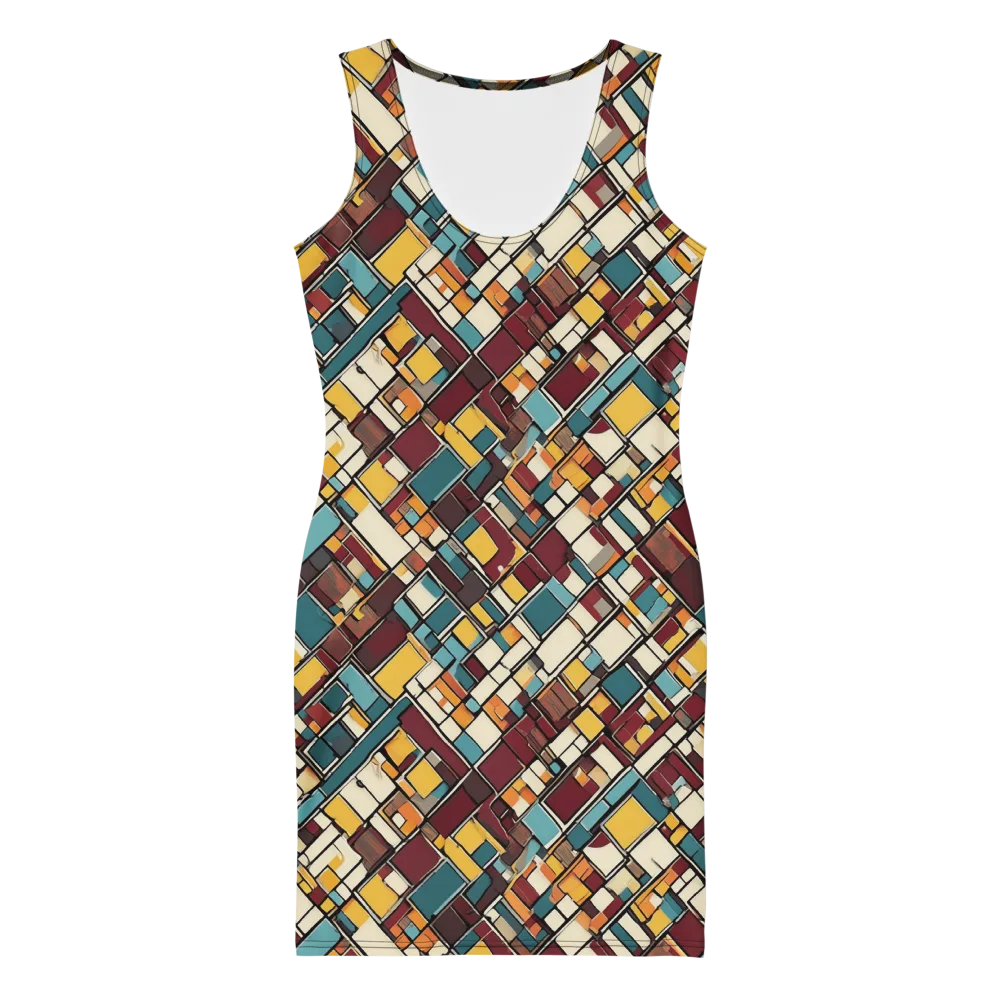 Copper Grid on Bodycon Dress — Front