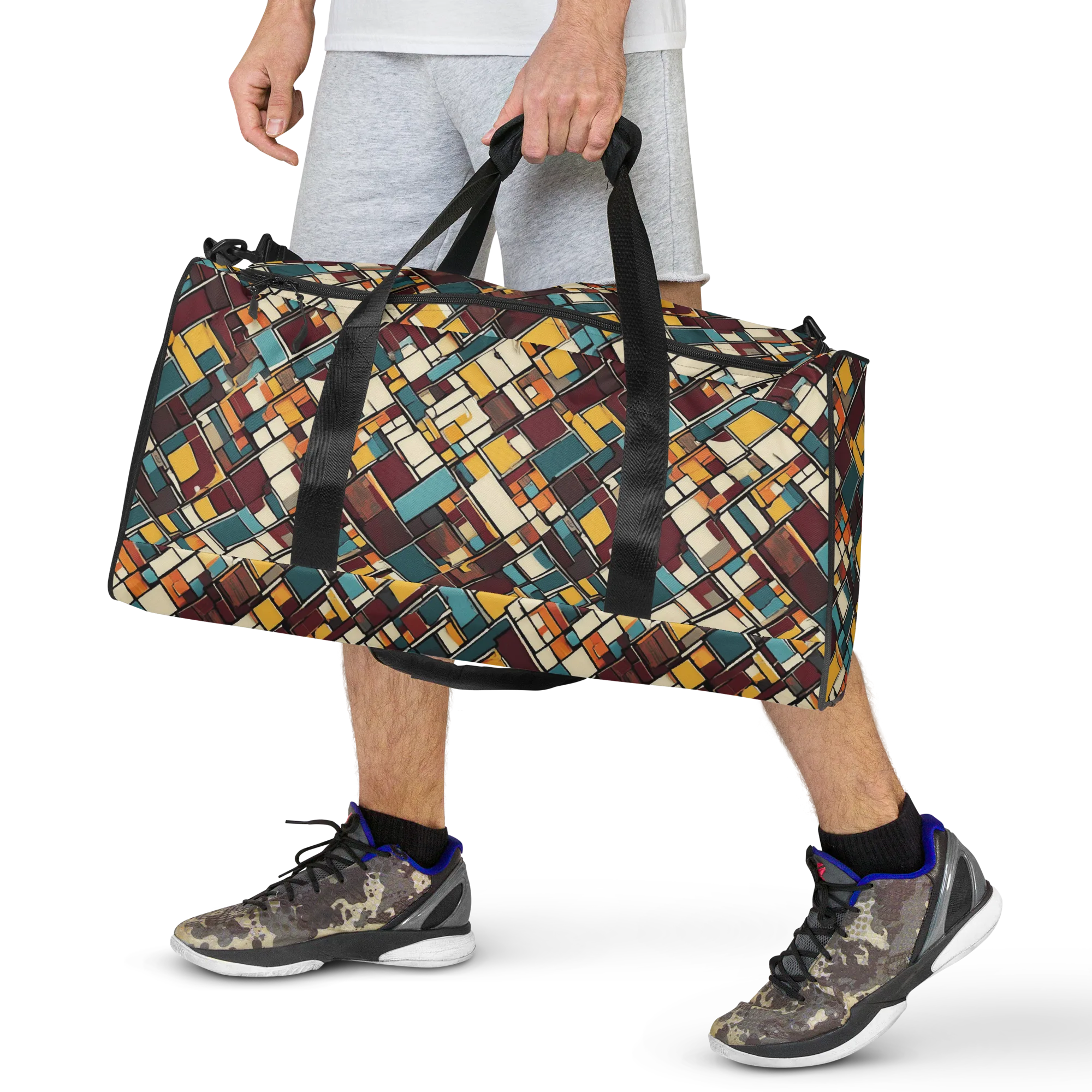 Copper Grid on Duffle Bag — Front