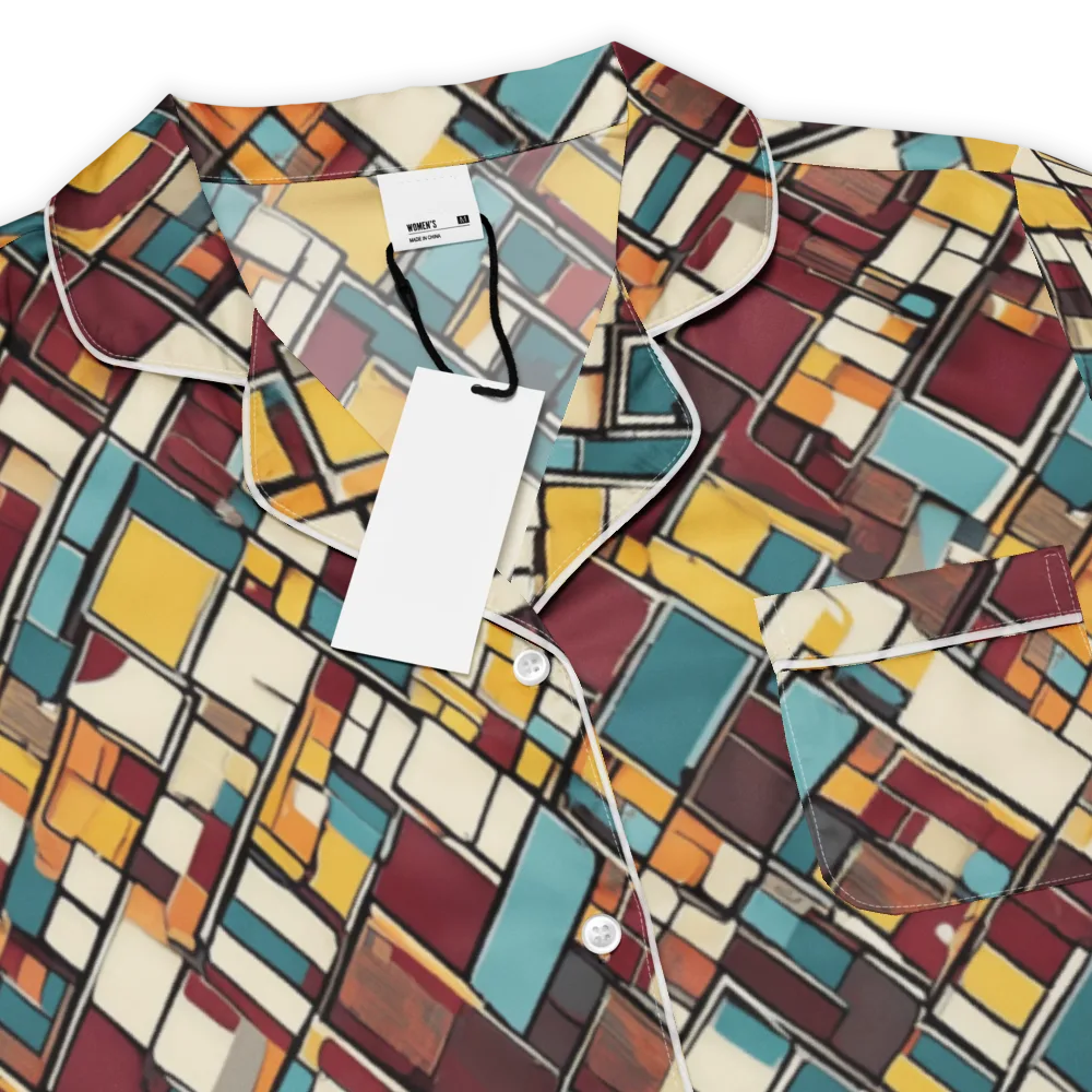 Copper Grid on Women's Short Sleeve Pajama Top — Product details